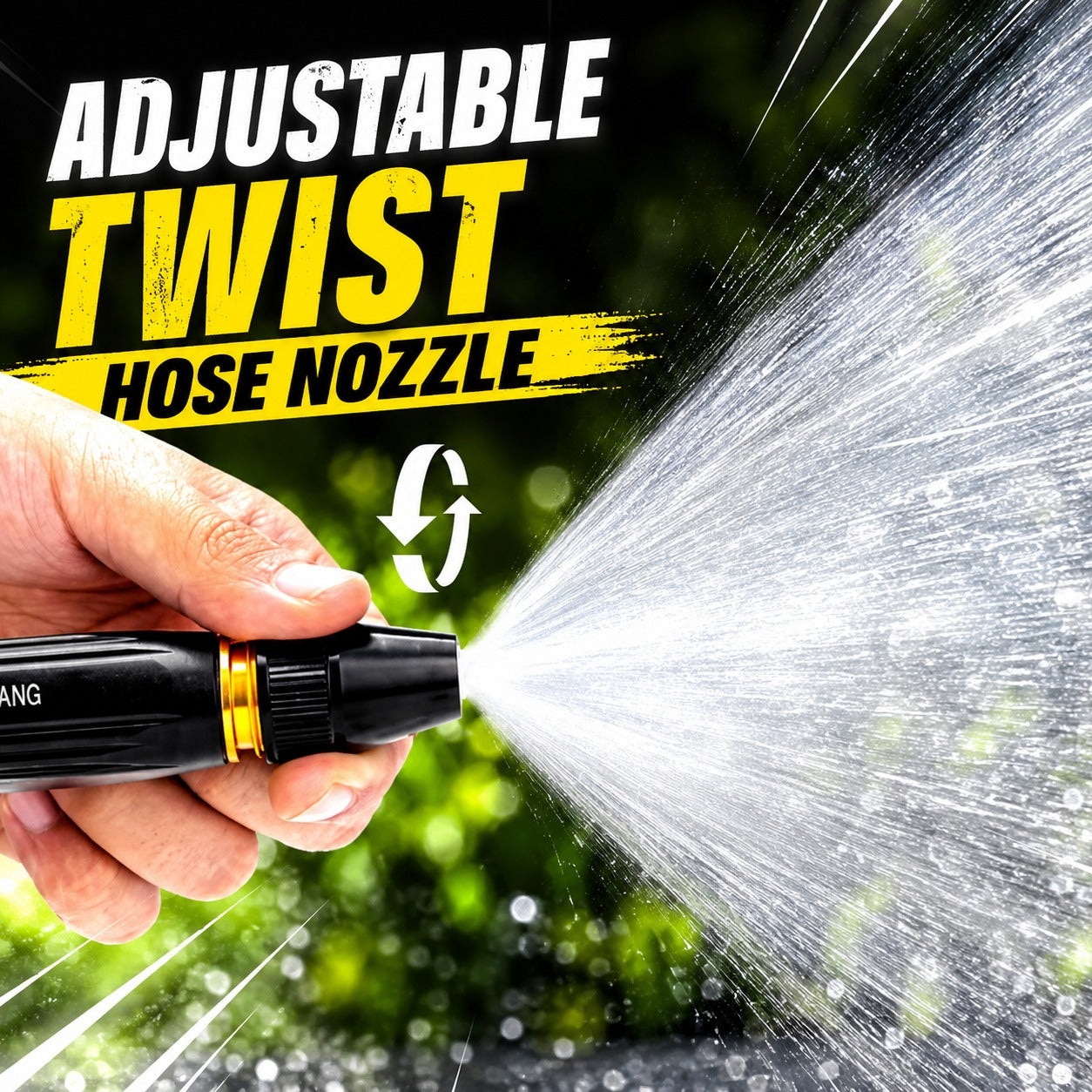 Adjustable Twist Hose Nozzle – Multi-Use Garden & Car Wash Spray Nozzle