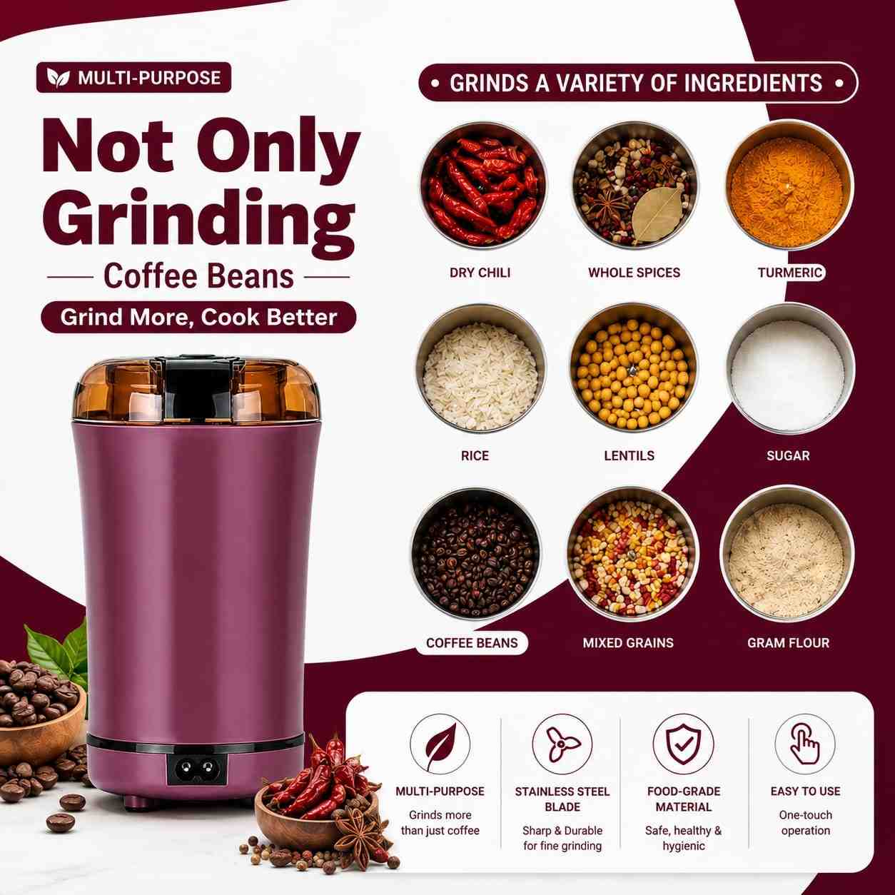 Portable Electric Dry Food Grinder
