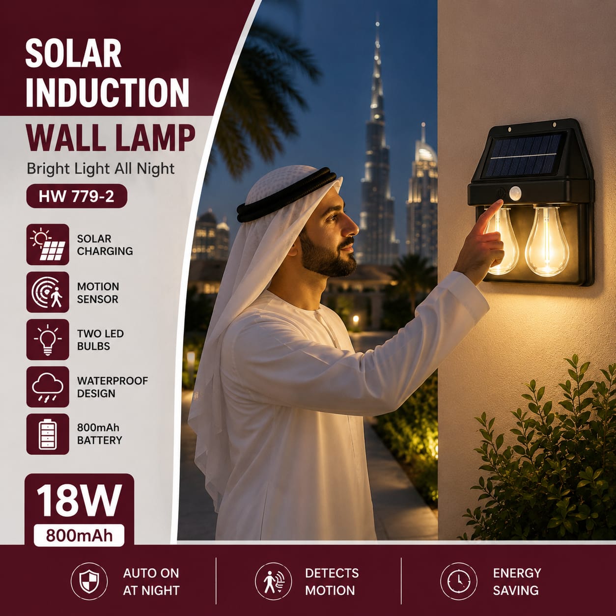 Solar Motion Sensor Wall Lamp