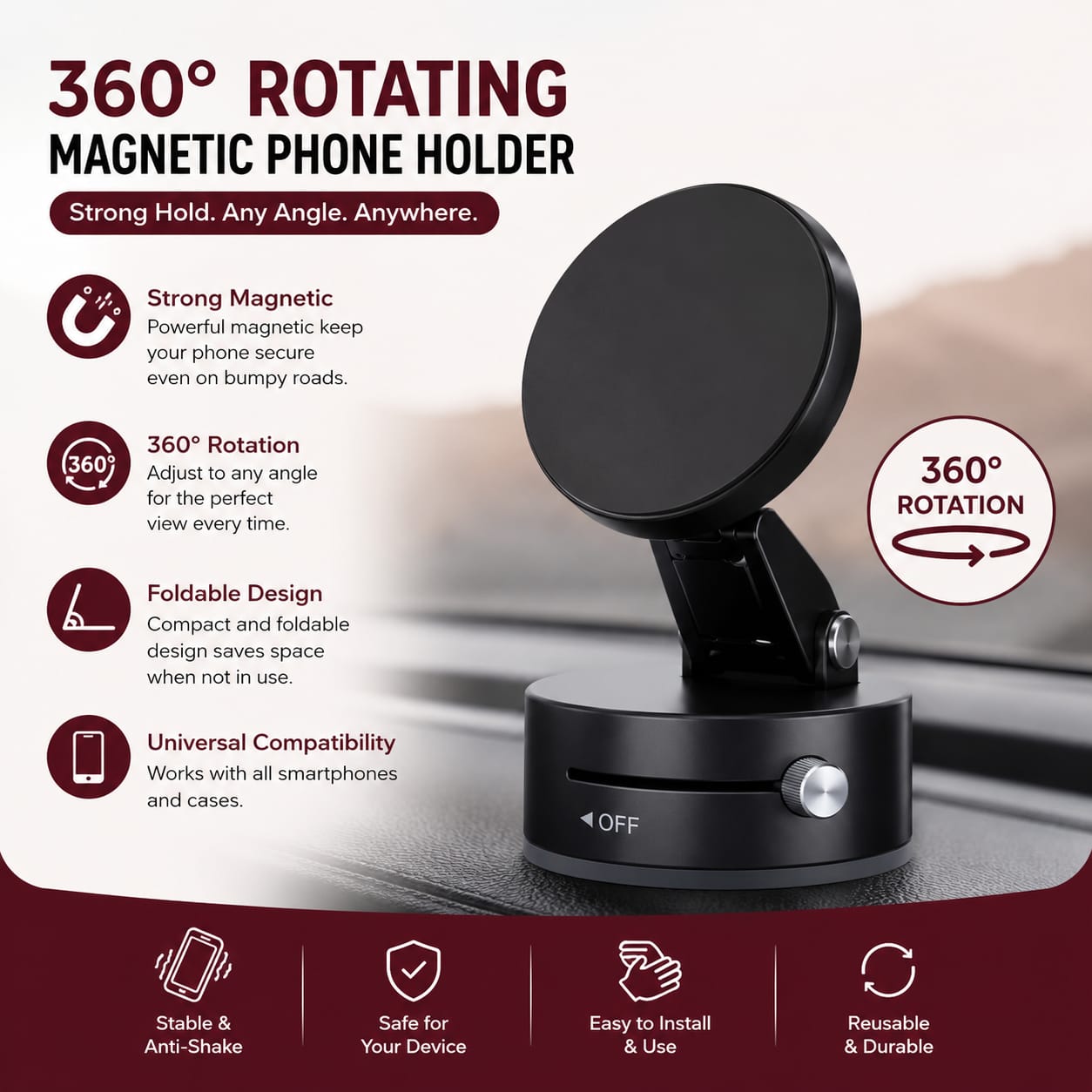 360° Magnetic Phone Holder