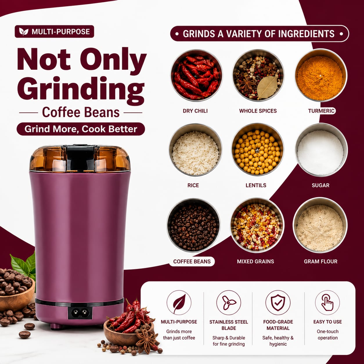 Portable Electric Dry Food Grinder
